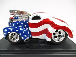 MUSCLE MACHINES - 1941 '41 WILLYS COUPE SUPERCHARGED PRO-STREET - 1/18 DIECAST - Picture 1 of 16