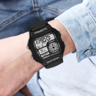 Reloj de pulsera digital LED impermeable con correa de lona de nailon militar para hombre Foto 1 de 4