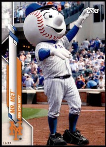 Mr. Met 2020 Topps Opening Day Mascots 5x7 #M-3 11/49 Mets