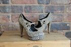 LEOPARD PRINT LEATHER PLATFORM SHOES SIZE 4 / 37 BY ASOS USED CONDITION