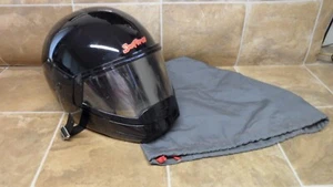 Vintage Yamaha SnoForce Snowmobile Full Face Black Helmet - Shield- Size Medium - Picture 1 of 18