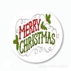 Merry Christmas Favors Scrapbook Stickers Round Envelope Seals Labels, 2 Sizes