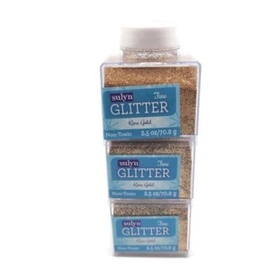 Lotto di 3 contenitori Sulyn Fine Glitter oro rosa 2,5 oz spedizione gratuita - Foto 1 di 3