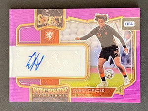Joshua Zirkzee 2022-23 Select FIFA World Cup Purple Prizm Pitchside Auto 34/49 - Picture 1 of 10