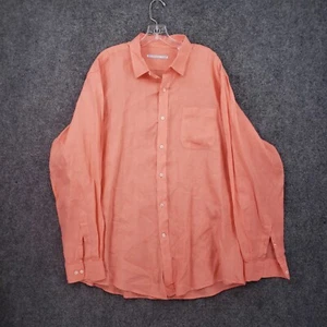 Southern Tide Button Up Shirt Mens XL Orange Linen Long Sleeve Collared Classic - Picture 1 of 10