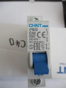 NUEVO INTERRUPTOR CIRCUITO CHINT BG C40 40 AMP 6KA POLO ÚNICO MCB - Imagen 1 de 1