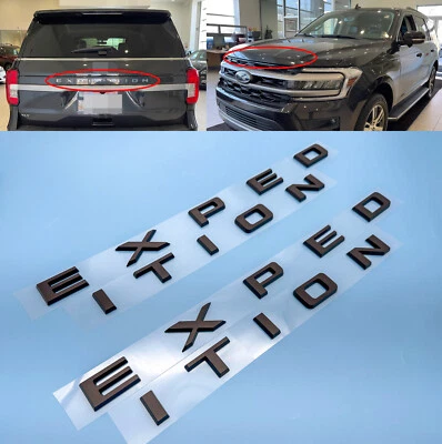 Matte Black Front Hood EXPEDITION Letters Emblem FIT 2018-2024 Ford EXPEDITION - Изображение 1 из 4