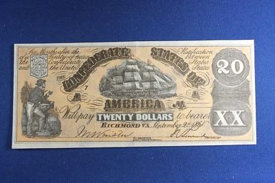 1962 Topps - Civil War News Currency - $20 Type 2 - NrMt Condition - Image 1 of 4