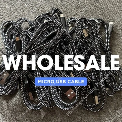 Micro USB to USB A Cable Android Charger Braided Cord For Samsung Google LG LOT - Image 1 of 4