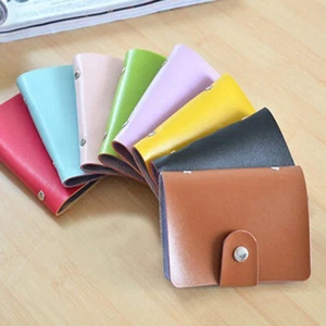 Up Card Holder Cards ID Wallet Hold PU Purse 24 Case Leather Pocket Slim Credit - Picture 1 of 21