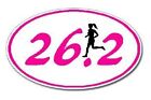 26.2 Marathon Girl Runner Euro Oval Car Decal / Sticker     9"
