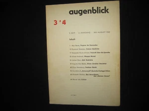augenblick 3.Heft 4.Jahrgang , Queneau , Andersch , Max bense , Arno Schmidt u.a - Bild 1 von 1