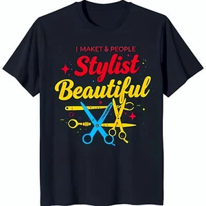 Colorful 'I People Stylist Beautiful' T-Shirt with Design Dark Blue - Picture 1 of 4