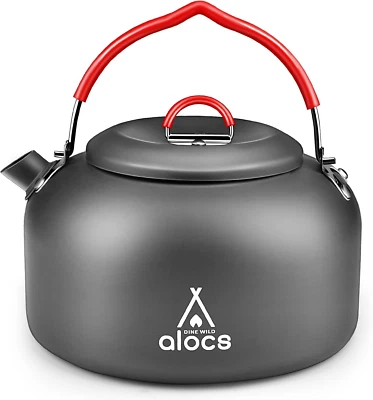 Tetera Alocs 1,4 L Hervidor, Cafetera Portátil para Camping, Aluminio Anodizado Duro Ca Foto 1 de 4