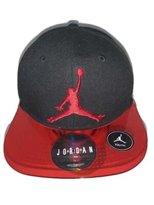 JORDAN Youth NEW Snapback Hat Retro Jumpman RED Tint CLEAR brim Black NWT 3D OS - Picture 1 of 4