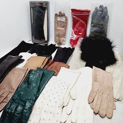 女士复古手套批量/22双尺寸6.5/7驾驶/剧院Fownes Van Roalte — 第 1/4 张图片