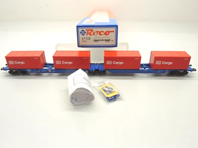 Roco 47103 HO Doppel-Containertragwagen DB Cargo AC~ Achsen KKK unbespielt OVP - Bild 1 von 4
