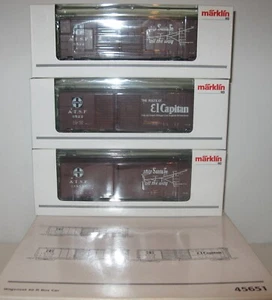 Märklin HO 45651 Triple Pack Atchison Topeka & Santa Fe Railroad 40ft Box Cars - Picture 1 of 6