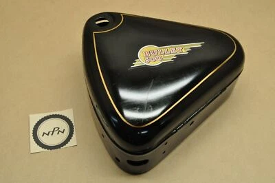 NOS NEW OEM 1990's Royal Enfield Bullet 500 Black Left Side Tool Box Holder - Image 1 of 4