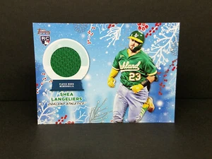 2023 Topps Holiday #RC-SL Shea Langeliers (RC) - Worn Memorabilia Relic Card - Picture 1 of 2