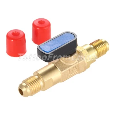 Brass Rotary Connection Valve 1/4" SAE Thread Air Conditioning Hardware Fittings - Image 1 of 4