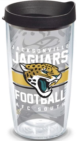 Jacksonville Jaguars 16oz Tervis Tumbler with Lid-Gridiron Wrap-Made in USA-New Cover