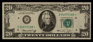 FR 2071-D* $20 1974 Federal Reserve Note US - Star Note - VF - SKU-CA1886 - Picture 1 of 2