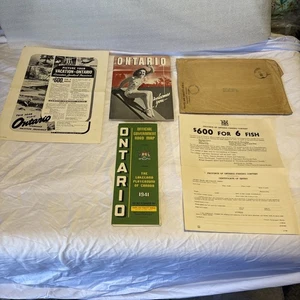 Folleto de viaje Ontario Canadá 1941 raro y vintage, mapa, extras con correo original - Imagen 1 de 16