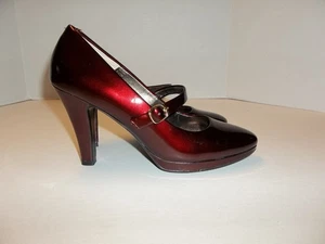 Zapatos de salón Mary Jane borgoña blandos metálicos borgoña talla 7,5 M para mujer - Imagen 1 de 7
