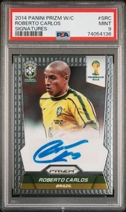 2014 PANINI PRIZM World Cup Signatures Roberto Carlos Auto #S-RC PSA 9 MINT - Picture 1 of 2