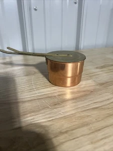 Portavasos STERNO DE COBRE Y LATÓN DE COLECCIÓN con cubierta deslizante para fondue \ plato de rozaduras - Imagen 1 de 1