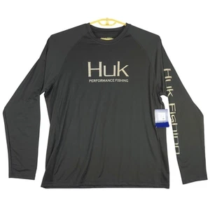 Huk Performance Fishing Long Sleeve Shirt Men's XL Black Breathable Vented - Picture 1 of 6
