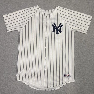 New York Yankees Jersey Mens XL MLB Baseball Damon 18 Majestic USA Pinstripe - Picture 1 of 11