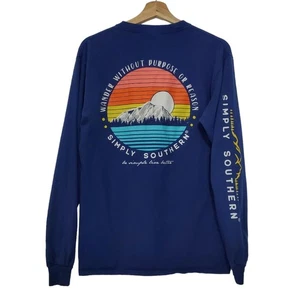 Simply Southern Size Medium Retro Graphic Long Sleeve Logo Comfy Tee Unisex - Picture 1 of 8