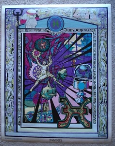 Vintage LS GODDARD Poster Fine Art FISCHE Sternzeichen Funky Features 1967 NOS - Bild 1 von 5