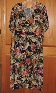 46" Long SHIP 'N SHORE Dress-Tropical Large Flower Print Size 20W- 2x - Picture 1 of 7