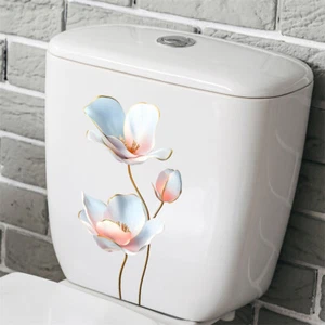 Blumenwandaufkleber Haushaltstoilettenabdeckung Aufkleber Toilettendekoratio _cn - Picture 1 of 8