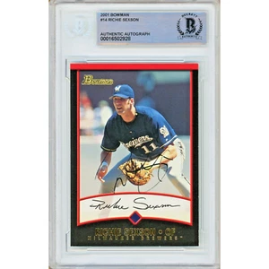 2001 Bowman #14 Richie Sexson Signed Card AUTO Beckett Slabbed Milwaukee Brewers - Picture 1 of 6