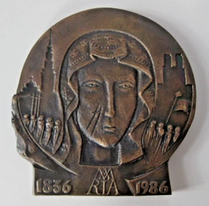 Polnische Medaille 150 Jahre Polnische Mission in Frankreich um 1986 100 mm - Bild 1 von 6