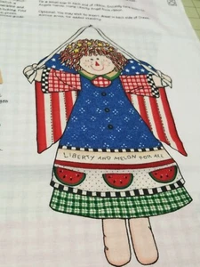Vintage Daisy Kingdom Schnitt & Nähen Panel 17" Liberty Angel Puppe Americana 34" x 45" - Bild 1 von 7