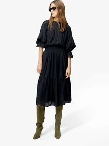 Gestuz Vanaya Midi Kleid. Schwarzes Damen-Midikleid. Größe UK 6 - Bild 1 von 4