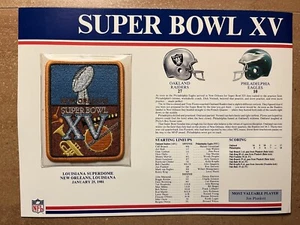 Oakland Raiders-SUPER BOWL XV NFL PATCH-January 25, 1981-LOUISIANA SUPERDOME - Picture 1 of 2
