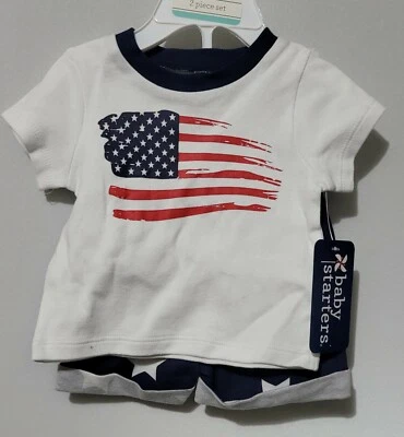 Conjunto de camisa y pantalones cortos de dos piezas para bebés principiantes de 3 meses NUEVO Foto 1 de 3