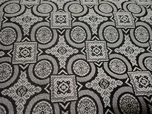 Vintage Black & White Brocade Fabric Circa 1970's 10 Plus Yards By 24" Double - Picture 1 of 3