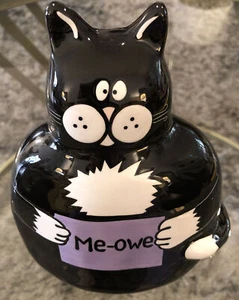 NEW VTG LORRIE VEASEY OUR NAME IS MUD BLACK CAT PORCELAIN/ POTTERY PIGGY BANK 8” - Picture 1 of 12