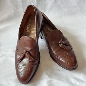 Johnston & Murphy Aristocraft Made In USA Brown Leather Tassel Loafers 10.5 C/R