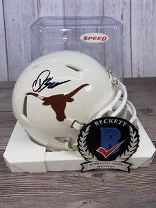 Quinn Ewers Auto Signed Texas Longhorns Mini Helmet Beckett Witnessed COA 3 - Picture 1 of 7