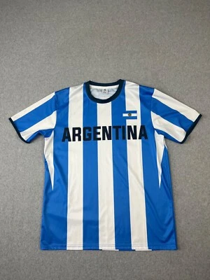 Camiseta de fútbol de la Selección Argentina para hombre L azul blanco a rayas fútbol local Foto 1 de 4