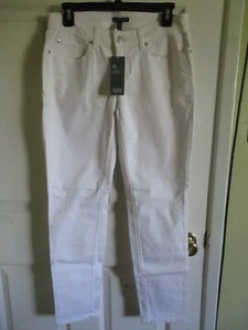 Vaqueros ajustados al tobillo talla 4 Eileen Fisher BLANCOS prenda teñida de algodón orgánico nuevos con etiquetas - Imagen 1 de 2