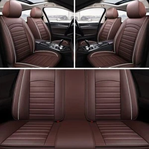 Front Rear 5-Sits PU Leather Seat Cover Full Coverage Protection Pad For Toyota - Picture 1 of 14